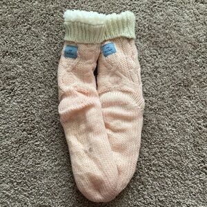 Jane and Bleecker Pink Cozy Slipper Socks